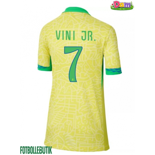 Brasilien Vinicius Junior #7 Hemmatröja Kvinnor Copa America 2024 Kortärmad